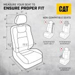 CAT Flexfit Black Blue Seat Covers for Cars, Trucks, & SUV - (2) Front Car Seat Cover Front Seat Protectors - Airbag Compatible Seat Covers for SUV Interior Covers & Truck Seat Cover Car Accessories