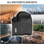 YITAMOTOR Floor Mats Fit for 2015-2025 2026 Ford Edge, All-Weather TPE Includes 1st, 2nd Row, and Trunk Mats, Black