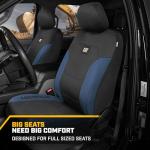 CAT Flexfit Black Blue Seat Covers for Cars, Trucks, & SUV - (2) Front Car Seat Cover Front Seat Protectors - Airbag Compatible Seat Covers for SUV Interior Covers & Truck Seat Cover Car Accessories