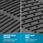 BDK M783 DuraChannel Heavy Duty Rubber Car Floor Mats Liner for Auto - All Weather 3 Piece Set Front & Rear, Fits Car Truck SUV Van, Universal Trim to Fit