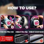 Air Jungles Honey Peach Scent Car Air Freshener Clip, 6 Vent Clips, 4ml Each, Long Lasting Air Freshener, Up to 180 Days Car Refresher Odor Eliminator