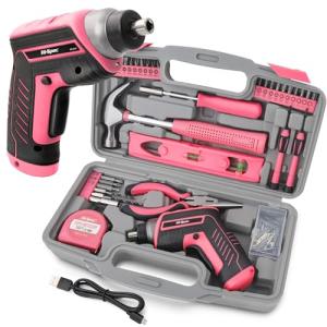 Pink 35pc Electric Screwdriver & Tool Set