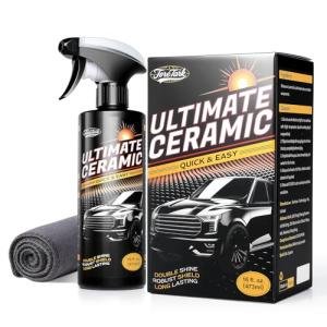 Real Ceramic Coating for Cars Polish (16 Fl Oz), Unmatched Shine Car Wax Coating Spray, No Pungent Smell, Quick Detailer Spray Wax, Lasts 50+ Washes Car Paint Sealant