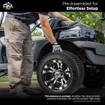 RM Cart 10" Warlock Black/Machined on 205/50-10 LSI Elite Low Pro Tire (Set of 4), Golf Cart Tires and Wheels Combo, Fits Club Car & EZ-Go carts