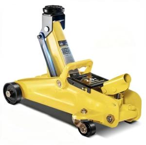 AUTOWN 2 Ton (4000 lbs) Low Profile Hydraulic Trolley Floor Jack Kits with Solid Storage Case and Rubber Pad, Portable Car Floor Jack with Lifting Range 4.9"-11.8", for Auto, Yellow