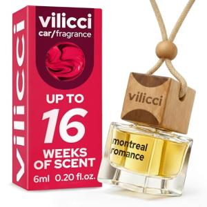 Vilicci Car Air Freshener | Luxurious Auto Perfume | Premium Hanging Air Freshener | Long Lasting Fragrance for Auto and Home | 1 Bottle of Car Scent (1 Count (Pack of 1), Montreal Romance)