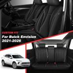 TTX LIGHTING Seat Covers for Buick Envision 2021-2026 Full Set 5 Seats Premium Waterproof Faux Leather Airbag Compatible Custom Fit Buick Envision Seat Covers Black