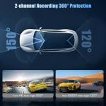 Dash Cam 4K Front and 1080P Rear Full HD Dash Camera for Cars with ADAS & Blind Spot Detection, Built-in GPS & WiFi, 3" IPS Screen, G-Sensor, Loop Recording, Free 64GB Card Included, Support 128GB Max