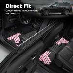 TTX LIGHTING Floor Mats Compatible with Subaru Crosstrek 2016-2017/Impreza 2012-2016/WRX 2015-2021, Custom Fit All Weather 1st & 2nd Row Floor Liners, Black & Pink