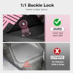 TTX LIGHTING Floor Mats Compatible with Subaru Crosstrek 2016-2017/Impreza 2012-2016/WRX 2015-2021, Custom Fit All Weather 1st & 2nd Row Floor Liners, Black & Pink