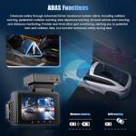 Dash Cam 4K Front and 1080P Rear Full HD Dash Camera for Cars with ADAS & Blind Spot Detection, Built-in GPS & WiFi, 3" IPS Screen, G-Sensor, Loop Recording, Free 64GB Card Included, Support 128GB Max