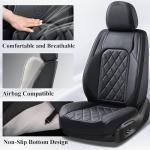 Coverado Car Seat Covers, Front Seat Cover, 2 Pack Waterproof Seat Covers for Cars, Luxury Faux Leather Car Seat Cushions, Car Seats Protectors, Black Car Seat Covers Universal Fit for Most Vehicles