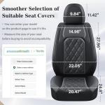 Coverado Car Seat Covers, Front Seat Cover, 2 Pack Waterproof Seat Covers for Cars, Luxury Faux Leather Car Seat Cushions, Car Seats Protectors, Black Car Seat Covers Universal Fit for Most Vehicles