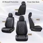 Coverado Car Seat Covers, Front Seat Cover, 2 Pack Waterproof Seat Covers for Cars, Luxury Faux Leather Car Seat Cushions, Car Seats Protectors, Black Car Seat Covers Universal Fit for Most Vehicles