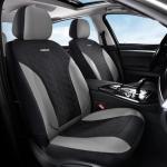 Coverado Automotive Seat Covers Full Set, Luxury Car Seat Covers, Leather Seat Covers, Mesh Design, Black Driver Seat Protectors, Universal Fit for SUVs, Trucks, Sedans