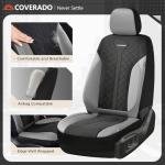 Coverado Automotive Seat Covers Full Set, Luxury Car Seat Covers, Leather Seat Covers, Mesh Design, Black Driver Seat Protectors, Universal Fit for SUVs, Trucks, Sedans