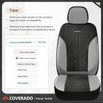 Coverado Automotive Seat Covers Full Set, Luxury Car Seat Covers, Leather Seat Covers, Mesh Design, Black Driver Seat Protectors, Universal Fit for SUVs, Trucks, Sedans