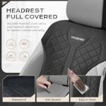 Coverado Automotive Seat Covers Full Set, Luxury Car Seat Covers, Leather Seat Covers, Mesh Design, Black Driver Seat Protectors, Universal Fit for SUVs, Trucks, Sedans
