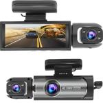 Dash Cam Front and Inside, 1080P Dual Dash Cam for Car, 3.16 Inch IPS Screen Driving Recorder with IR Night Vision, Loop Recording, Wide Angle Lens, 24H Parking Traffic Recorder