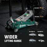 SATA 3-Ton (6,600 lb) Aluminum Floor Jack, Low-Profile Design with Dual-Piston Rapid Lift Pump, Tested for 1.5X Overload for Ultimate Safety, 30% Lighter Than Steel Model