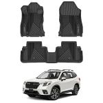 LASFIT Floor Mats Fit for Subaru Forester 2019-2024, All Weather TPE Custom Fit Easy Clean Durable No-Curling Floor Liners for Subaru Forester 2024 2023 2022 2021-2019 1st & 2nd Row Car Mats