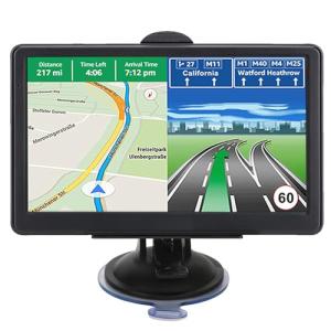 GPS Navigator for Car Truck RV, 7 Inch Touch Screen, Latest 2025 Maps for Car GPS, Support Voice Turn-by-Turn Guidance, Speed and Red Light Warning, Custom Truck Routing