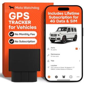 GPS Tracker for Vehicles, No Monthly Fee, No Subscription with Real-Time Location, Mileage Tracking, Speeding Monitoring, Route History, Geofence, OBD, for Fleets & Families, USA, Moto Watchdog