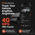 GPS Tracker for Vehicles, No Monthly Fee, No Subscription with Real-Time Location, Mileage Tracking, Speeding Monitoring, Route History, Geofence, OBD, for Fleets & Families, USA, Moto Watchdog