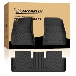 Michelin Premier Series Floor Mats for 2017-2023 Tesla Model 3, 3PCS, All-Weather Floor Liner, Custom Fit, Durable TPE, Non-Slip,Not Fit 2024+ Model 3 Highland