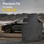 All Weather Floor Mats Custom Fit for Mazda CX-5 2017-2025 Waterproof Heavy Duty Anti-Slip Car Mats, 1st & 2nd Row Full Black