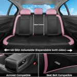 FLORICH Car Seat Covers Full Set, Universal Seat Cover 5 Seats, Automotive Seat Covers with Mesh Leather, Waterproof Car Seat Protector, Breathable Car Seat Cushion for Most Car SUV Truck, Pink