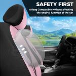 FLORICH Car Seat Covers Full Set, Universal Seat Cover 5 Seats, Automotive Seat Covers with Mesh Leather, Waterproof Car Seat Protector, Breathable Car Seat Cushion for Most Car SUV Truck, Pink