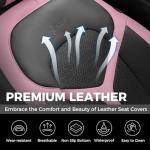 FLORICH Car Seat Covers Full Set, Universal Seat Cover 5 Seats, Automotive Seat Covers with Mesh Leather, Waterproof Car Seat Protector, Breathable Car Seat Cushion for Most Car SUV Truck, Pink