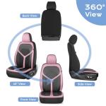FLORICH Car Seat Covers Full Set, Universal Seat Cover 5 Seats, Automotive Seat Covers with Mesh Leather, Waterproof Car Seat Protector, Breathable Car Seat Cushion for Most Car SUV Truck, Pink
