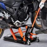VEVOR Hydraulic Motorcycle Lift Jack, 1500 LBS Capacity ATV Scissor Lift Jack, Portable Motorcycle Lift Table with 4 Wheels, Hydraulic Foot-Operated Hoist Stand for Motorcycle ATV UTV Powersports