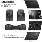 All-Weather Rubber Car Mats - 3-Piece Set