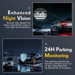 4K Dash Cam with Built-in WiFi, Front Car Camera, APP Control, Night Vision, 24H Parking Monitor, 170° Wide Angle, G-Sensor, Loop Recording, WDR(A19)