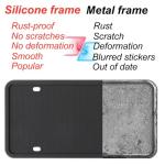 HZEL Car License Plate Frame, 2PCS Silicone Rustproof Front Back Tag Guard Bracket Holder, Rattle Proof & Weatherproof Automotive Protection Accessories, Universal for SUV, Truck, RV(Black)