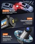 Dash Cam Front and Rear,3" IPS Screen Dash Camera for Cars,Car Camera 4K HD Front & 1080P Rear,5GHz WiFi&APP dashcams,HDR Dash cam,G-Sensor,Night Vision,24H Parking Monitoring,Loop Recording,Free64GB