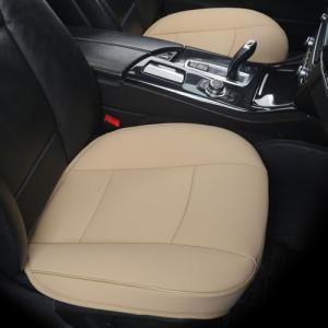EDEALYN Ultra-Luxury PU Leather Car Seat Protection Cover Car Seat Cover for Most Four-Door Sedan&SUV,Single Seat Cover Without Backrest 1PCS (W 20.8× D 21× T 0.2inch) (3D-Beige)