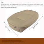 EDEALYN Ultra-Luxury PU Leather Car Seat Protection Cover Car Seat Cover for Most Four-Door Sedan&SUV,Single Seat Cover Without Backrest 1PCS (W 20.8× D 21× T 0.2inch) (3D-Beige)