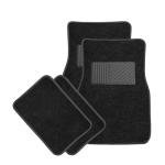 Sun Walker 4 PCS Car Floor Mats, Waterproof Anti-Slip Front & Rear Car Carpets with Driver Heel Pad, All Weather Floor Protective Pads Universal for SUVs Trucks Sedans Vans (Black)