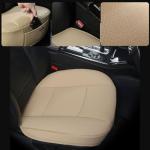 EDEALYN Ultra-Luxury PU Leather Car Seat Protection Cover Car Seat Cover for Most Four-Door Sedan&SUV,Single Seat Cover Without Backrest 1PCS (W 20.8× D 21× T 0.2inch) (3D-Beige)
