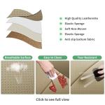 EDEALYN Ultra-Luxury PU Leather Car Seat Protection Cover Car Seat Cover for Most Four-Door Sedan&SUV,Single Seat Cover Without Backrest 1PCS (W 20.8× D 21× T 0.2inch) (3D-Beige)