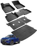 COTAZA Floor Mats Full Set for Nissan Rogue 2021-2025 2026 Accessories, All Weather Floor Mats Cargo Liner for Back of SUV, Rubber Mats for Car Floor, Custom Fit Mat Heavy Duty Trunk Liner Black