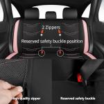 HChengkikz Pink Seat Covers,Breathable and Sport Seat Covers,Anti-Slip Universal Fit Car Seat Covers Full Set for Cars Sedans SUV and Truck(Full Seat,Black+Pink,N2)