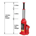 BIG RED T90603C Torin Welded Car Bottle Jack with Vertical and Horizontal Usage: Capacity 6 Ton (12,000 LBs), Red