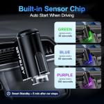 Smart Car Air Freshener with 3 Essential Oils, Car Fresheners Long Lasting, Rechargeable Car Aroma Diffuser and DIY Perfume Choose, Smart Auto On/Off(Black)