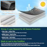 Tire Covers 4 Pack, Tough Tire Wheel Protector for Truck, SUV, Trailer, Camper, RV, Carbon Fiber Spare Tire Cover Sun Rain Snow Protector, Universal Fits Tire Diameters 26.75-29 inches, Black