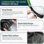 Tire Covers 4 Pack, Tough Tire Wheel Protector for Truck, SUV, Trailer, Camper, RV, Carbon Fiber Spare Tire Cover Sun Rain Snow Protector, Universal Fits Tire Diameters 26.75-29 inches, Black